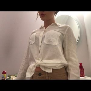 white long sleeve button up